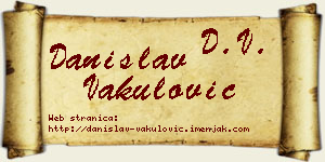 Danislav Vakulović vizit kartica